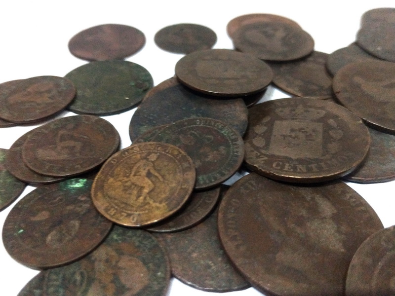 moneda espanya siglo xxi metal desgastado o2-3 t49